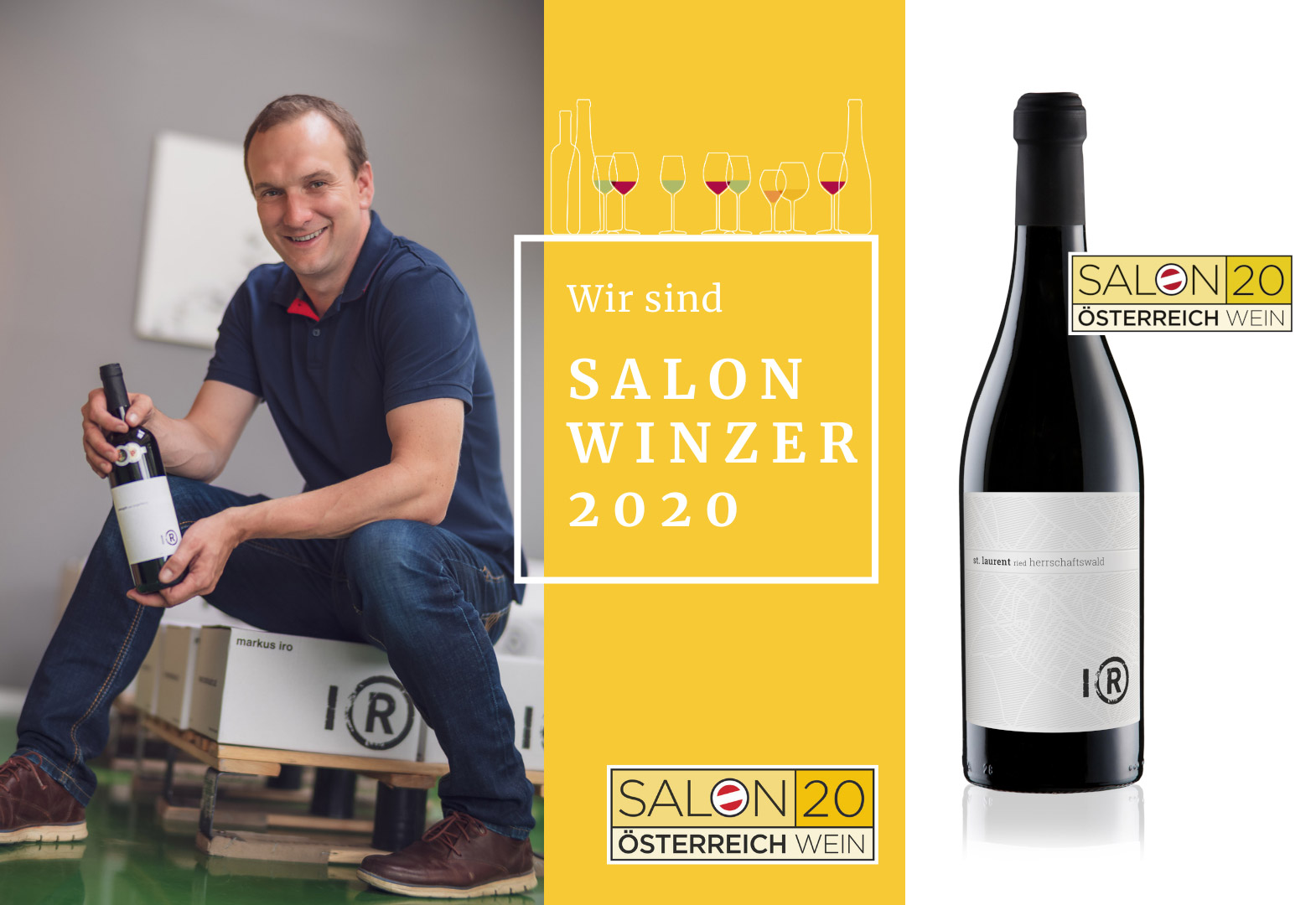 st. laurent ried herrschaftswald vom weingut markus IRO ist im salon 2020 der österreich wein marketing und hat in seiner kategorie den 3. platz belegt